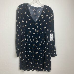 Billabong S/P dress babydoll mini long sleeve lightweight and flowing